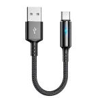 25cm Short Nylon Charger Data Cable Micro USB Type C Cables iOS Android Phone 2.4A Fast Charging Power Bank Phone Cord Wire (New)