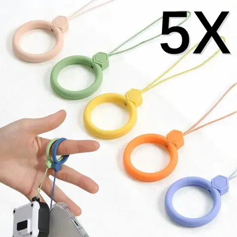 Sf7e2c89367a04fcfb3ae2ee6aaef3bfb6_480x480q75 Soft Silicone Wrist Strap Lanyard IPhone 15 14 Samsung S24 Xiaomi Keychain Lanyards Finger Ring Mobile Phone Hanging Rope (New) - Image 1