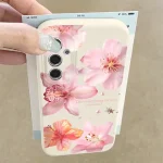 Pink Lily Flower Case Samsung Galaxy S25 Edge S26 S24 Ultra S23 S22 S21 FE A15 A16 A17 A37 A57 A35 A36 A54 A55 A56 5G Funda (New)