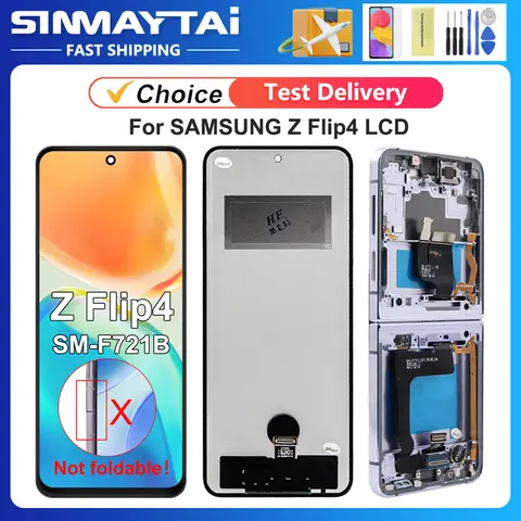 Sfcf26c583d4a41a7b436e6c00a756480z_480x480q75 Tested Z Flip4 5G SM-F721B F721N F721U F7210 Samsung Z Flip 4 LCD Display Touch Screen Digitizer Assembly Replacement (New) - Image 1