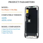 RFLCD OLED iPhone 11 Pro Max Display LCD Touch Screen Digitizer Assembly Replacement Parts With 3D Touch A2218 A2161 A2220 (New)