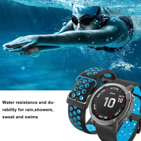 Sfe05a0643f7c45399331d3029b2870cdT_480x480q75 Official 22mm 26mm QuickFit Silicone Strap Garmin Tactix 8 7 AMOLED Soft Replacement Fenix 8 7X 6 6X PRO 5plus E Watchbs (New) - Image 1