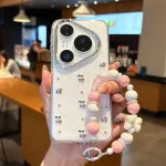 Glitter Rhinestone Cherry Phone Case for Huawei Pura 70 80 90 Pro Max Mate 60 70 80 Pro Max Cover with Beaded Wrist Strap Bangladesh