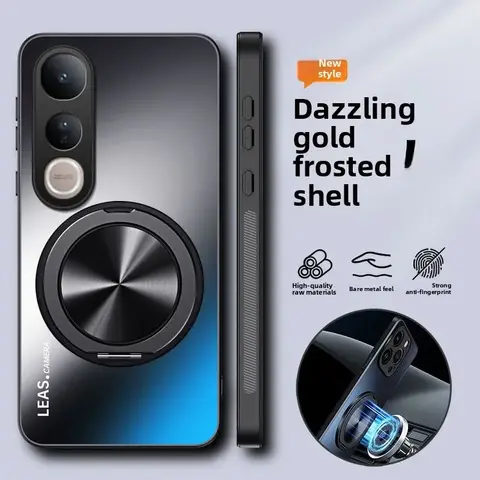 Sffe1238c198642a7922234070345dec5I_480x480q75 Case VIVO V50 Lite 5G 4G Luxury Matte 360° Rotating Ring Magnet Back Cover VIVO V 50 Lite Shockproof Bumper Funda (New) - Image 1