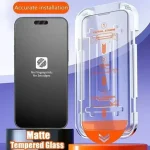 3Pcs Oleophobic Coating Dust Free Installation Screen Protector IPhone 13 14 11 12 15 16 Pro Max 15 Plus XR 17 Matte Glass (New)