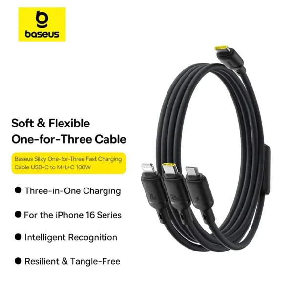 baseus-silky-one-for-three-fast-charging-cable-usb-c-to-micro-lightning-type-c-100w-1-5m-cosmic-black-p10377706123-00-3-600x600-1 Baseus Silky One For Three Fast Charging Cable Usb C To Micro Lightning Type C 100w 1 5m Cosmic Black (New) - Image 1